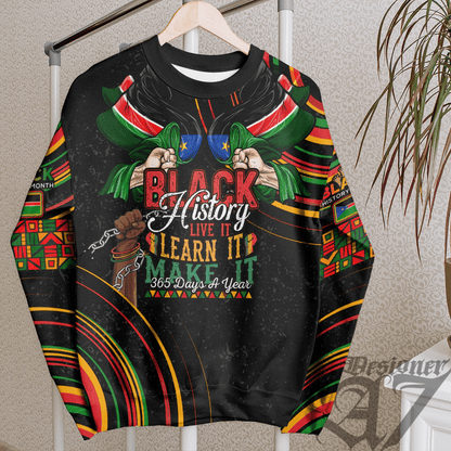 Africa Clothing Sudan Sweatshirt Black History Live it Learn it Make it