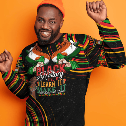 Africa Clothing Niger Sweatshirt Black History Live it Learn it Make it