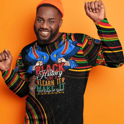 Africa Clothing Democratic Republic Of The Congo Sweatshirt Black History Live it Learn it Make it