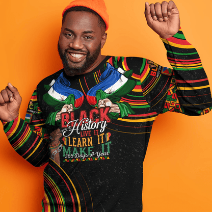 Africa Clothing Afar Ethiopia National Regional State Sweatshirt Black History Live it Learn it Make it
