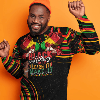 Africa Clothing Mali Sweatshirt Black History Live it Learn it Make it