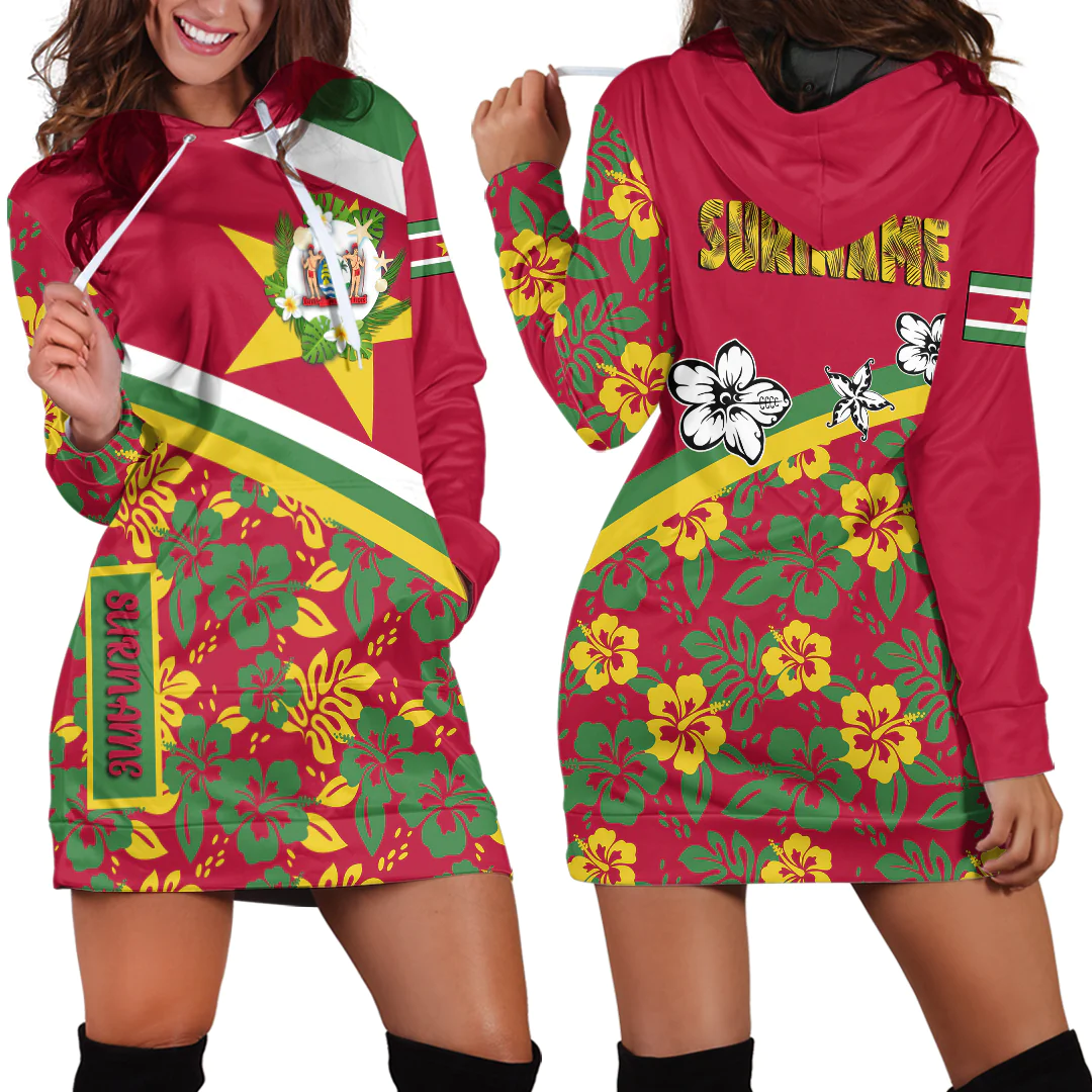 Hoodie Dress Suriname Summer Flower Pattern