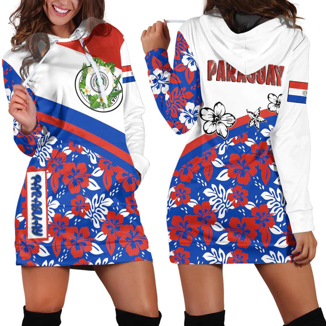 Hoodie Dress Paraguay Summer Flower Pattern
