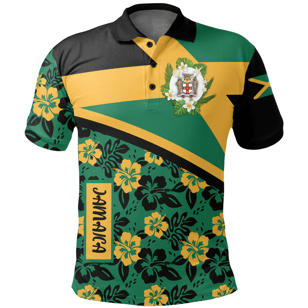 Polo Shirt Jamaica Summer Flower Pattern