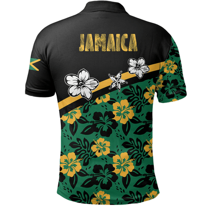 Polo Shirt Jamaica Summer Flower Pattern