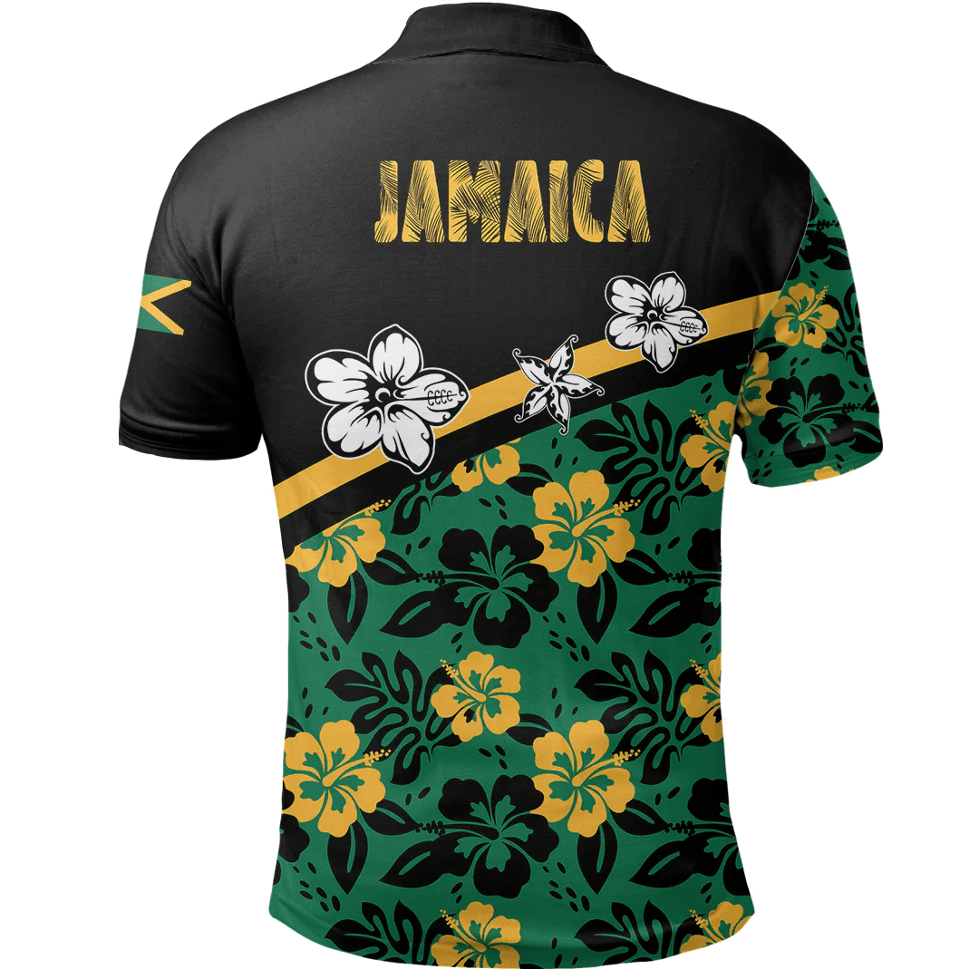 Polo Shirt Jamaica Summer Flower Pattern