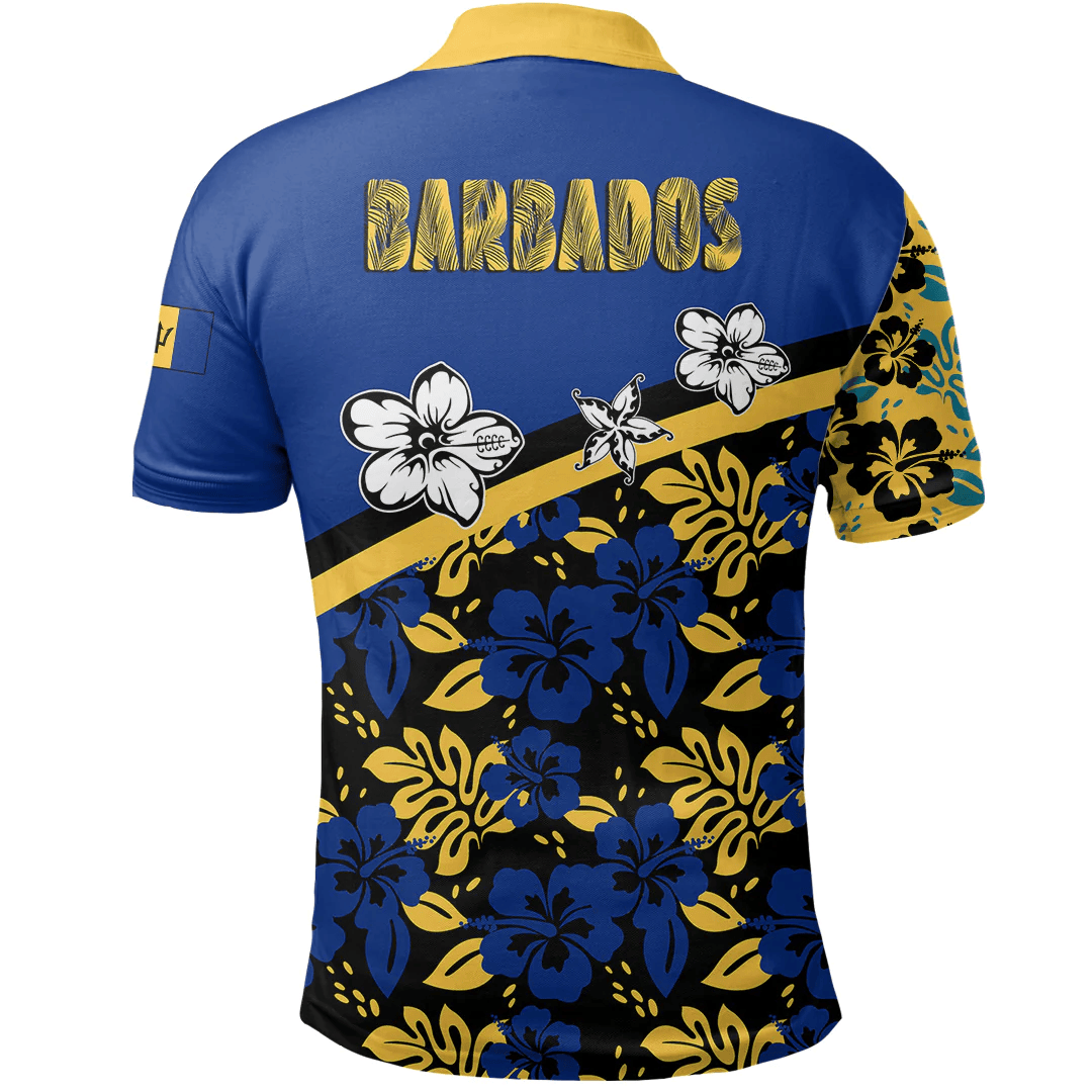 Polo Shirt Barbados Summer Flower Pattern
