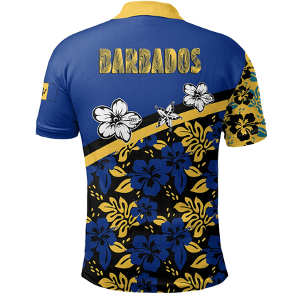 Polo Shirt Barbados Summer Flower Pattern