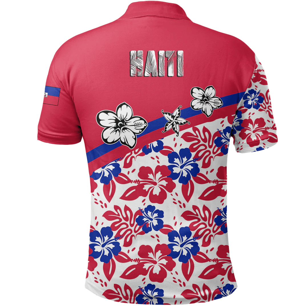 Polo Shirt Haiti Summer Flower Pattern