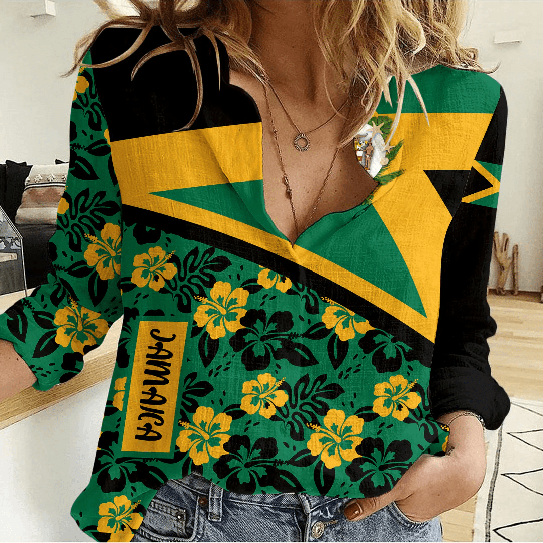Women's Casual Shirt Jamaica Summer Flower Pattern