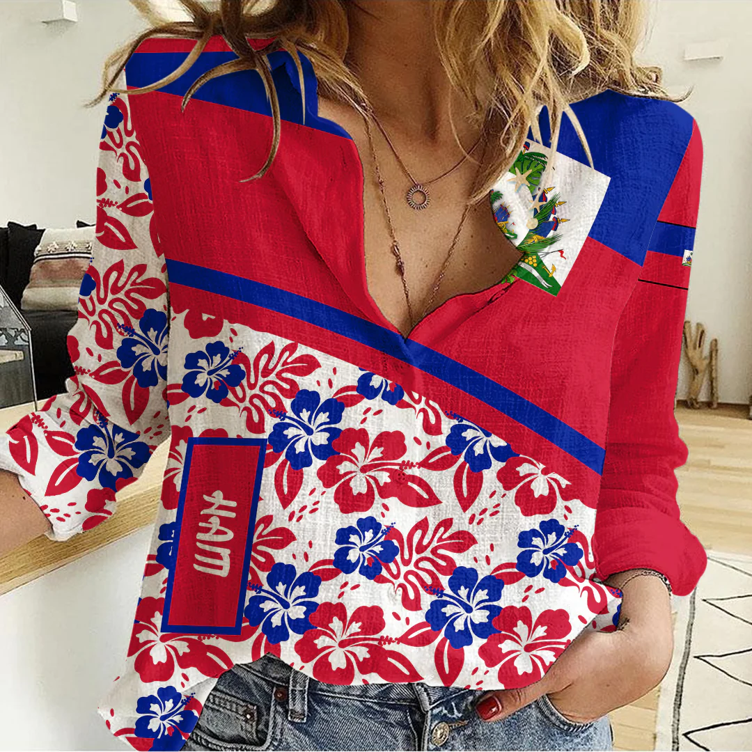 Women's Casual Shirt Haiti Summer Flower Pattern