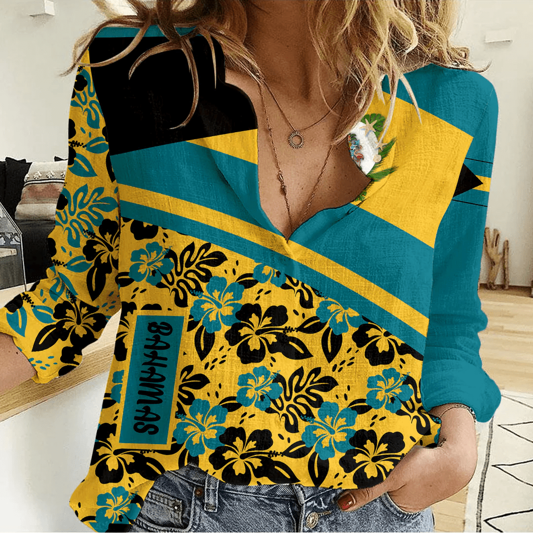 Women's Casual Shirt Bahamas Summer Flower Pattern