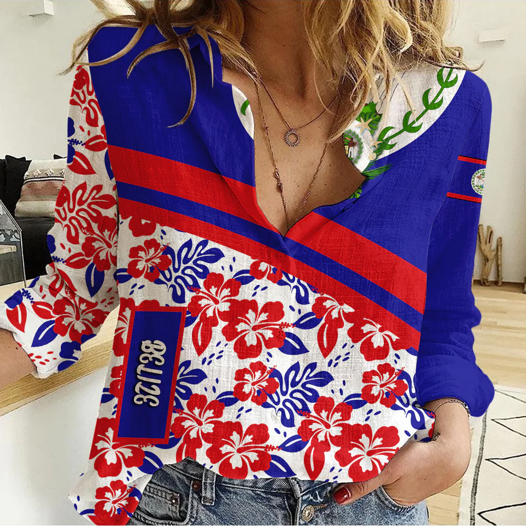 Women's Casual Shirt Belize Summer Flower Pattern