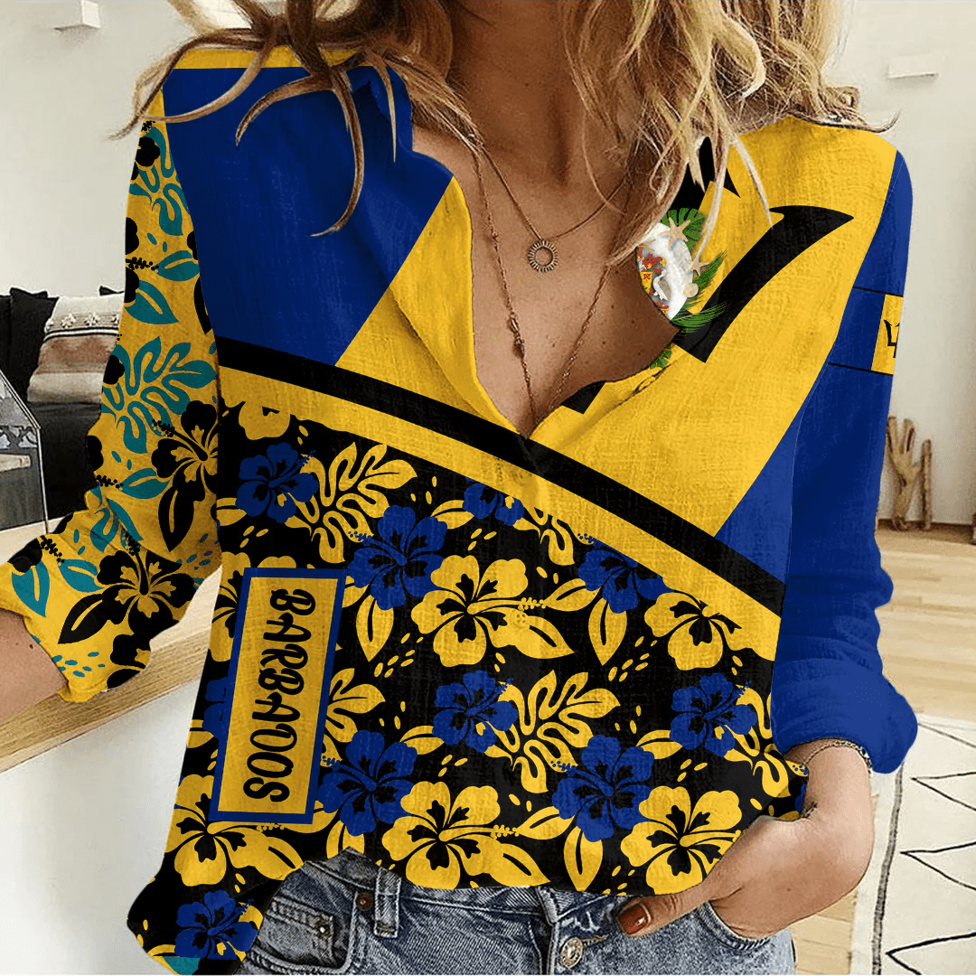Women's Casual Shirt Barbados Summer Flower Pattern
