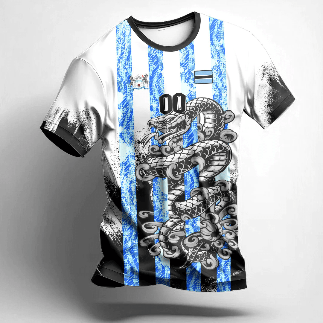 Africa Clothing Botswana White Version T Shirt Snake Jersey