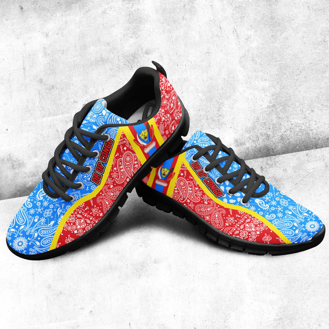 Shoes Democratic Republic Of The Congo Red Version Sneakers Paisley Bandana Special Style