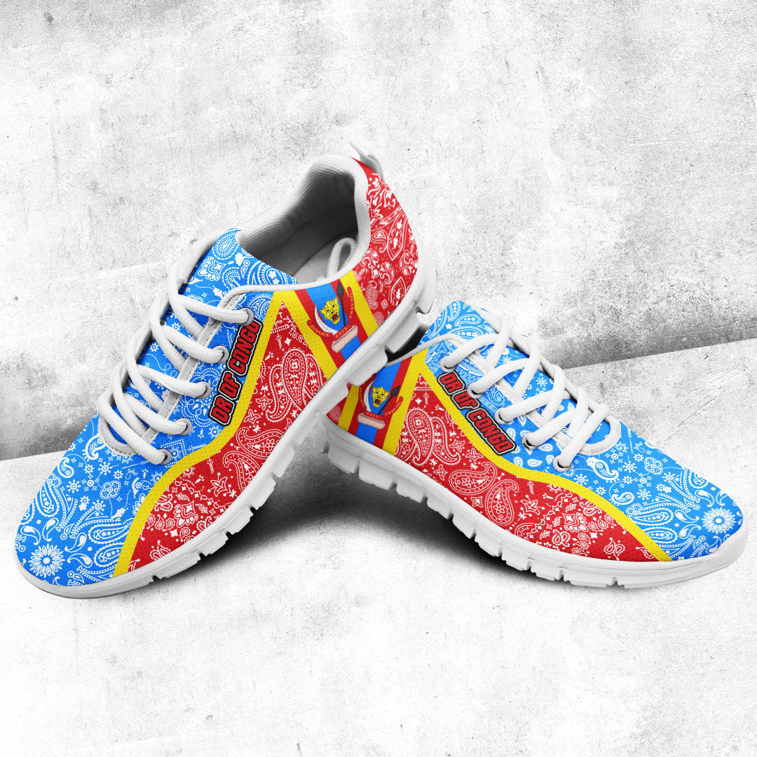 Shoes Democratic Republic Of The Congo Red Version Sneakers Paisley Bandana Special Style