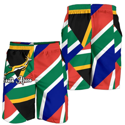 Short South Africa Springbok Men's Shorts Flag Patch Up Version