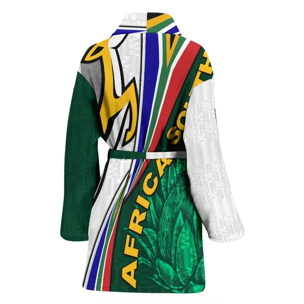 Bath Robe South Africa Women's Bath Robe Springboks Rugby Be Unique White