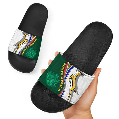 Sandals South Africa Slide Sandals Springboks Rugby Be Unique White
