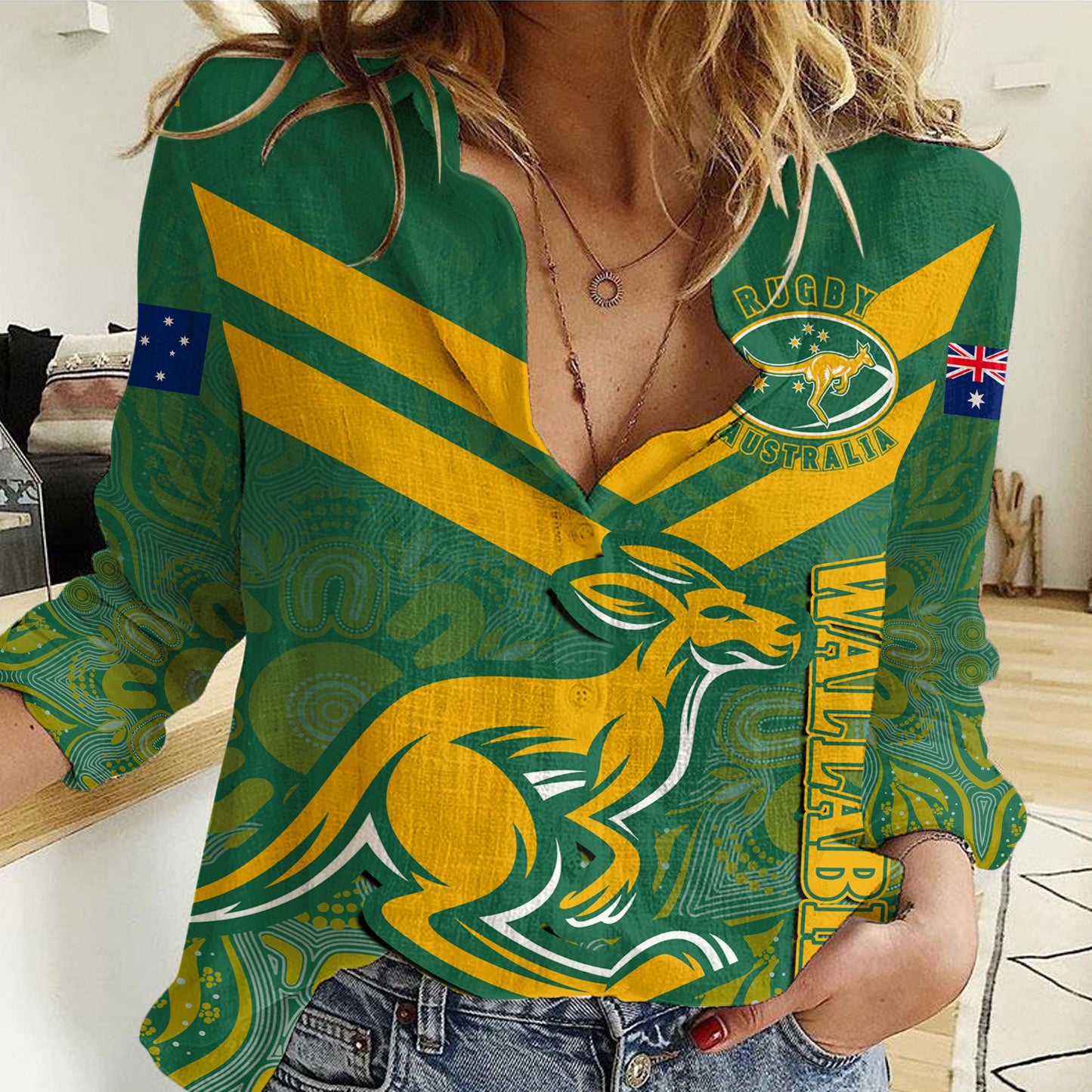 Women Casual Shirt Custom Australia Rugby