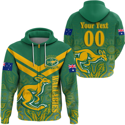 Zip Hoodie Custom Australia Rugby