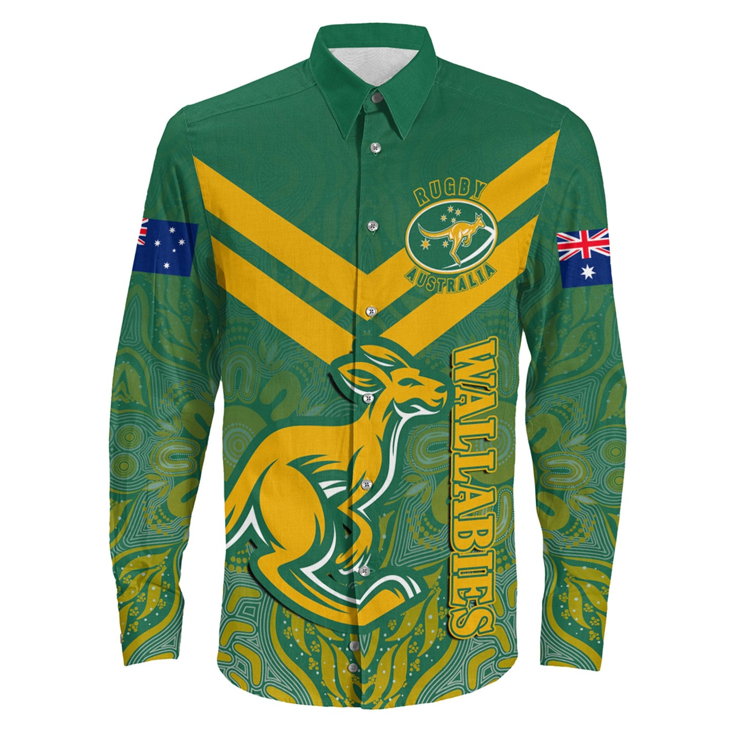 Long Sleeve Button Shirt  Custom Australia Rugby