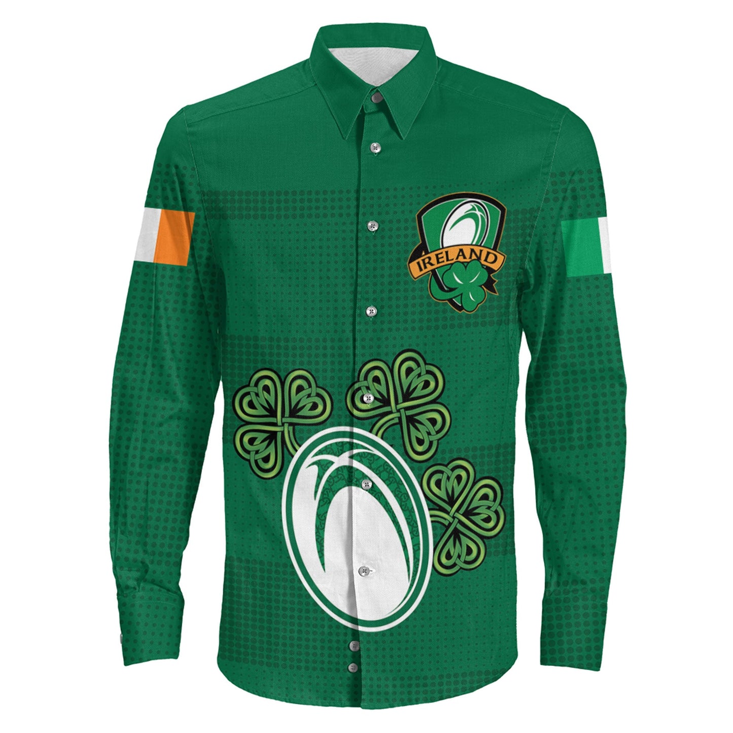 Long Sleeve Button Shirt  Custom Ireland Rugby