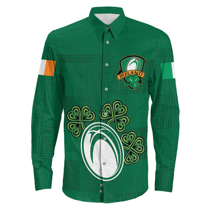Long Sleeve Button Shirt  Custom Ireland Rugby