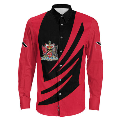 Clothing Trinidad And Tobago Bincjou Coat Of Arms Long Sleeve Button Shirt