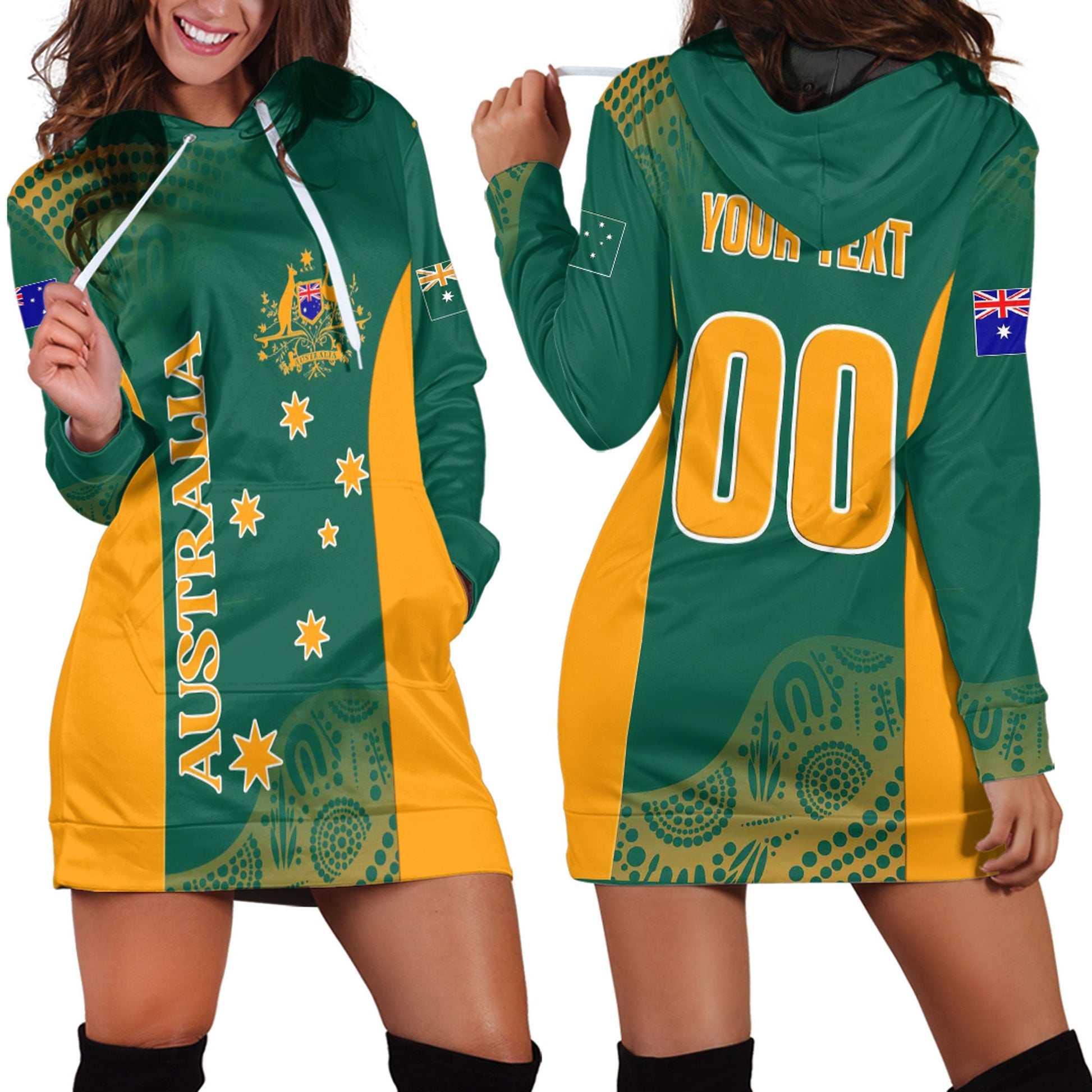 Hoodie Dress Custom Australia Rugby Flag Style