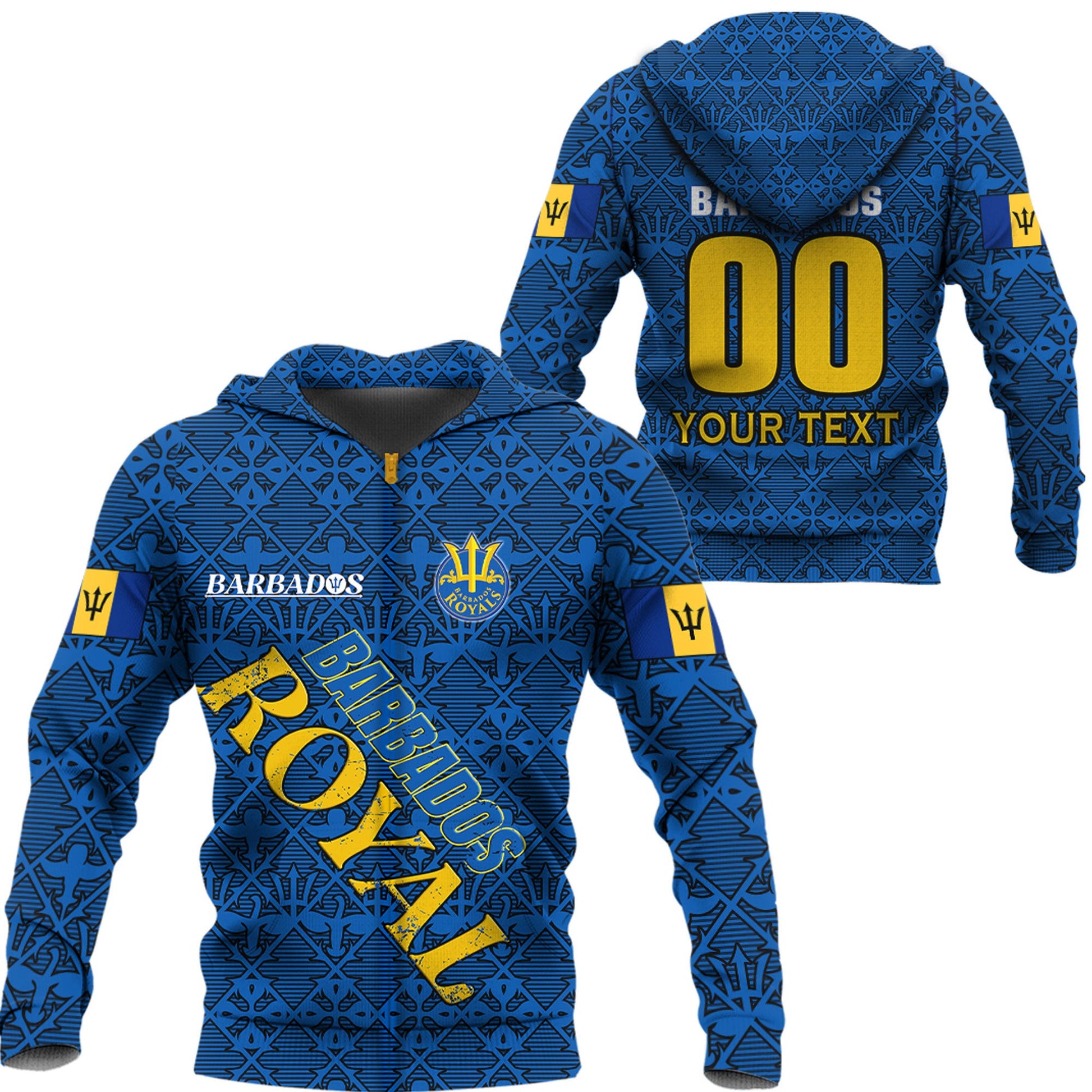 Zip Hoodie Custom Barbados Royals Cricket