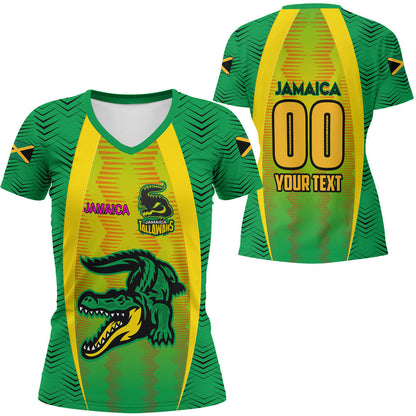 V Custom Neck T Shirt Custom Jamaica Tallawahs Cricket