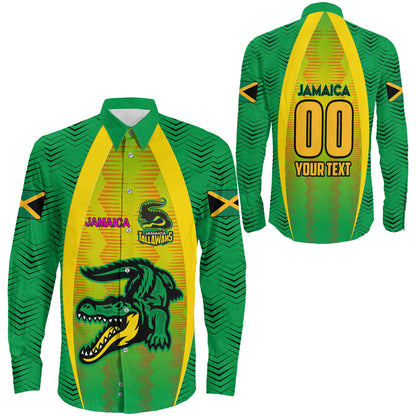 Long Sleeve Button Shirt Custom Jamaica Tallawahs Cricket