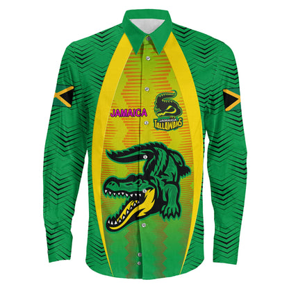 Long Sleeve Button Shirt Custom Jamaica Tallawahs Cricket
