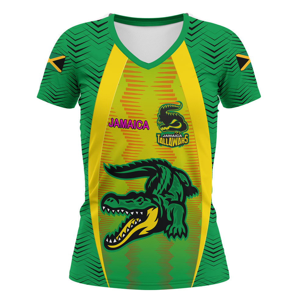 V Custom Neck T Shirt Custom Jamaica Tallawahs Cricket