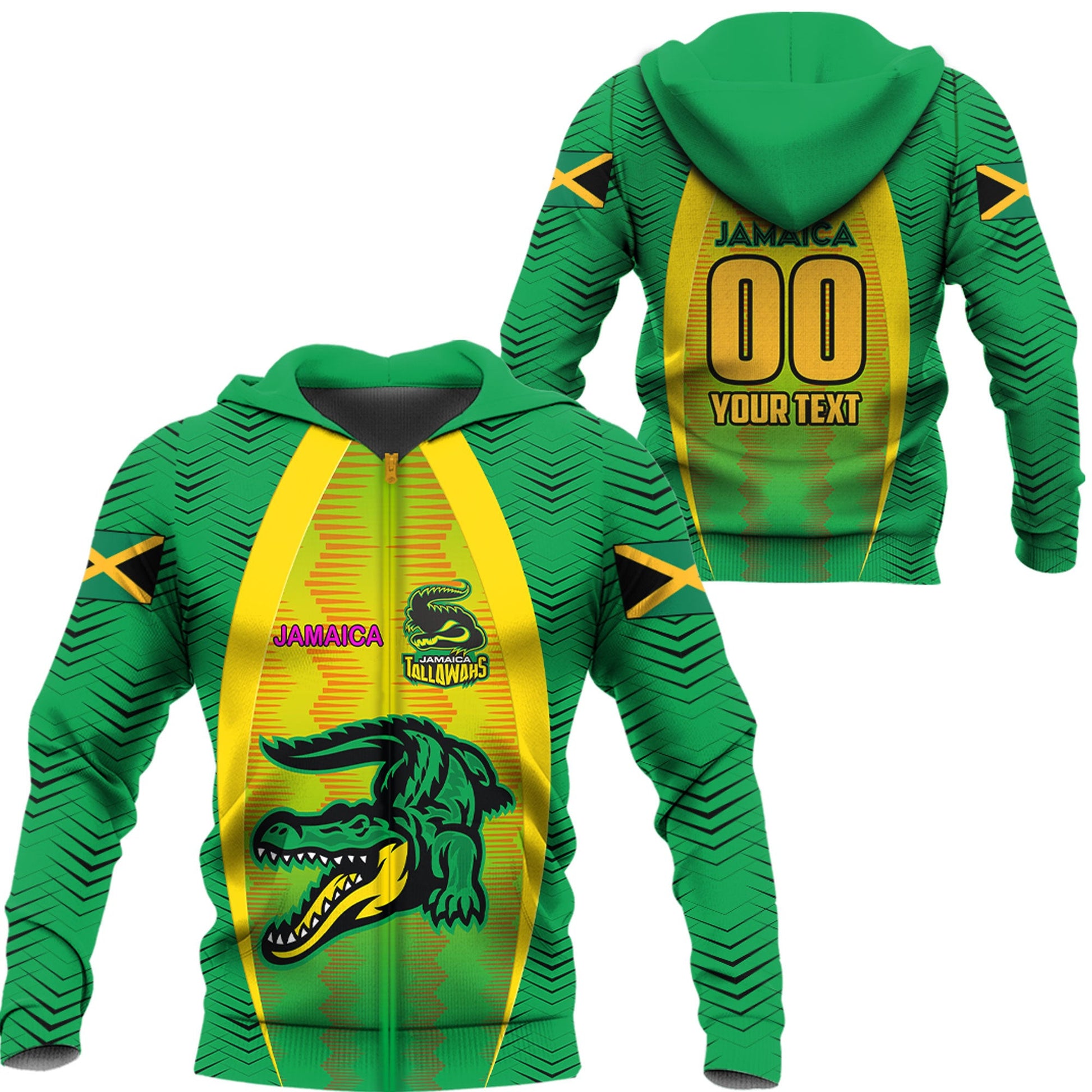 Zip Hoodie Custom Jamaica Tallawahs Cricket