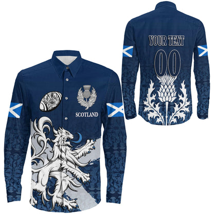 Long Sleeve Button Shirt  Custom Scotland Rugby
