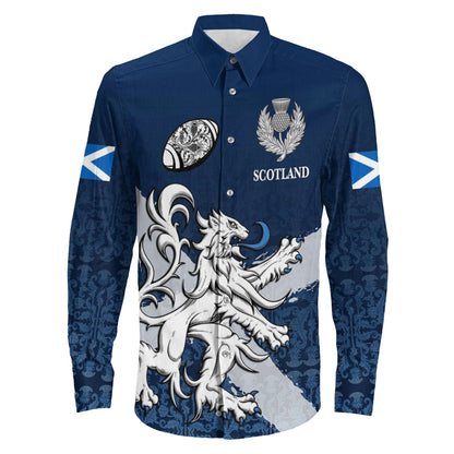 Long Sleeve Button Shirt  Custom Scotland Rugby