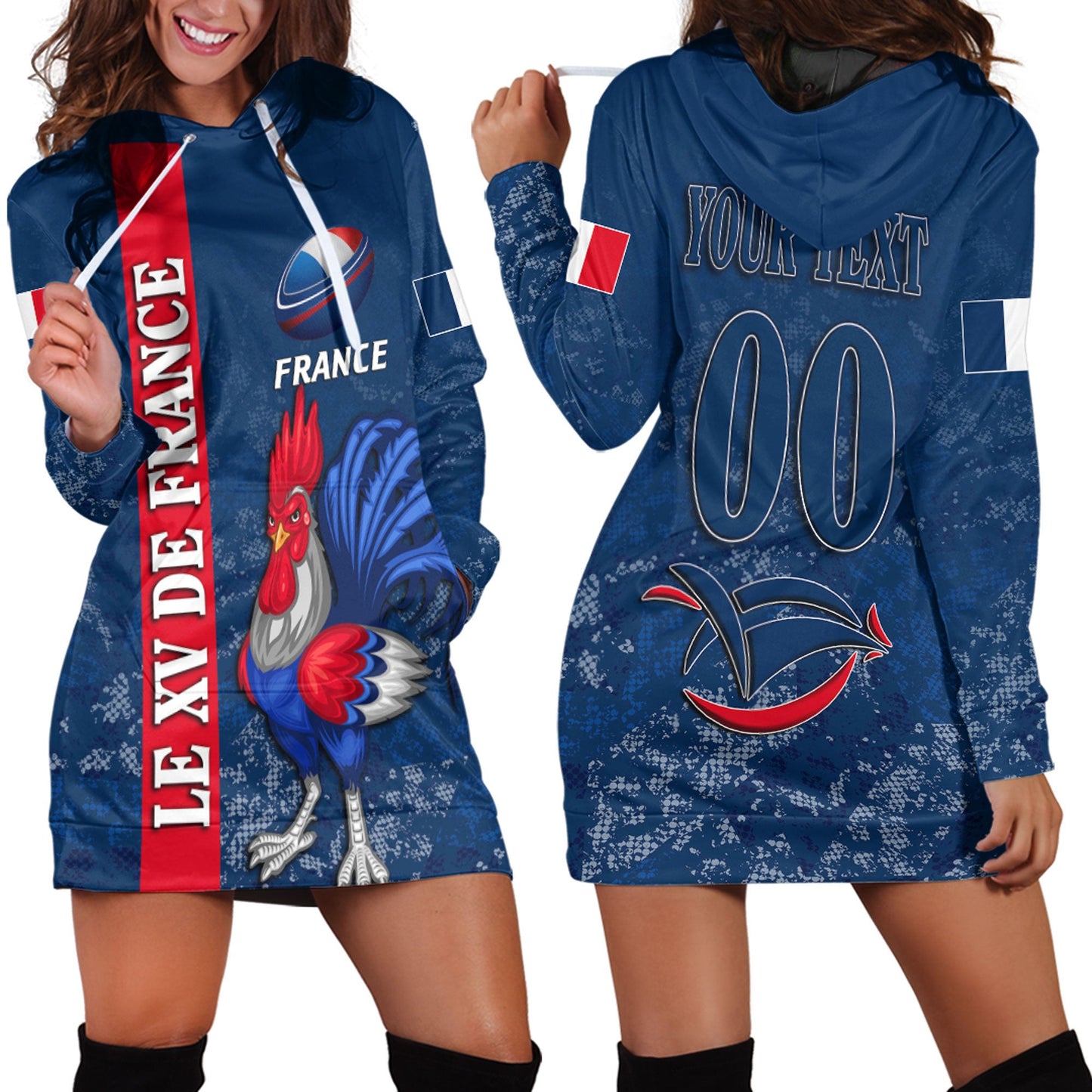 Hoodie Dress Custom France Rugby
