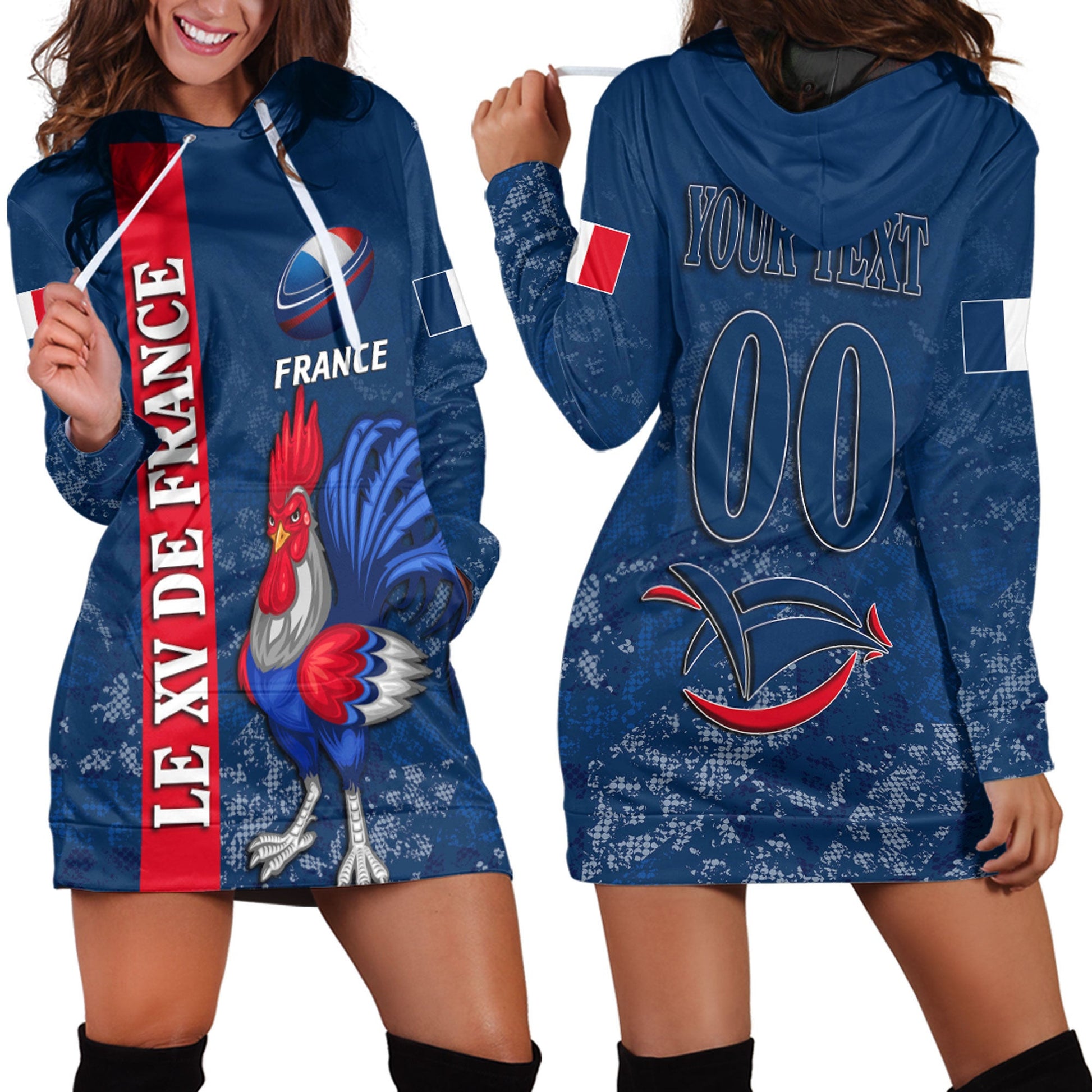 Hoodie Dress Custom France Rugby