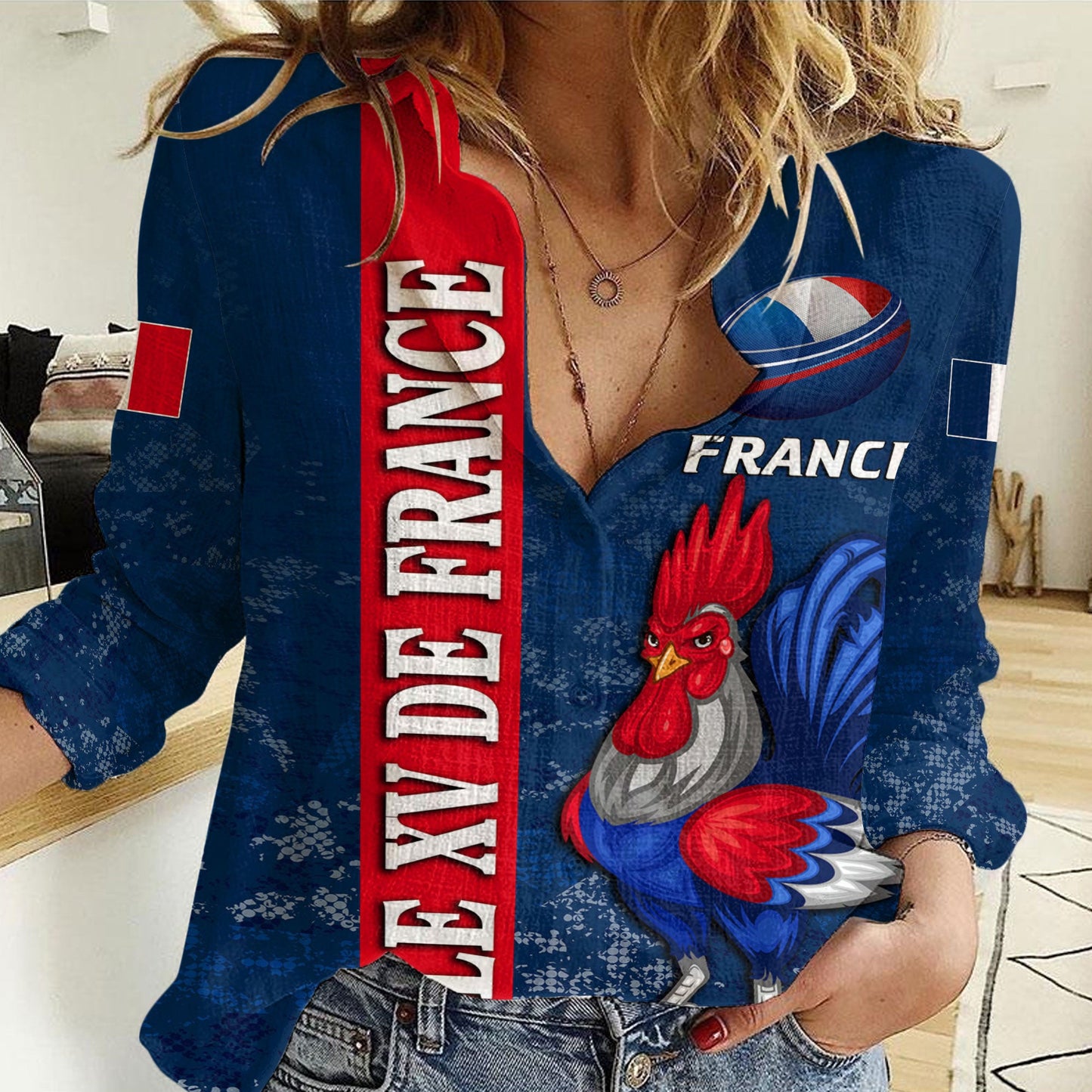 Women Casual Shirt Custom France Rugby