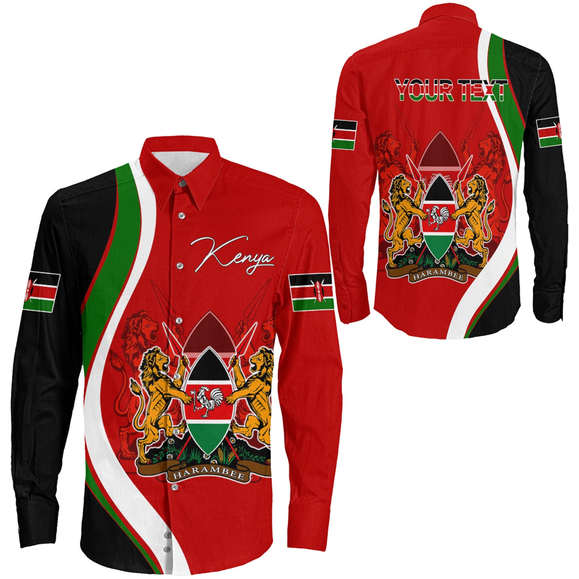 Long Sleeve Button Shirt Kenya Rugby