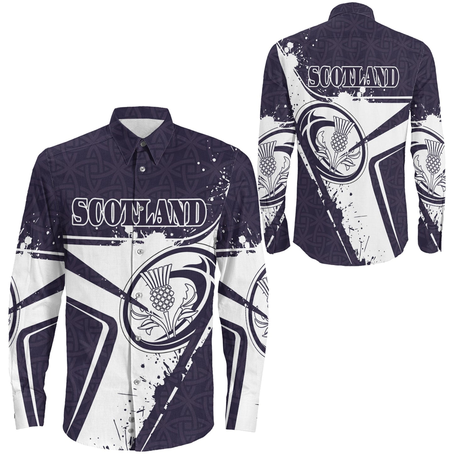Long Sleeve Button Shirt Scotland Rugby Scottish Rugby