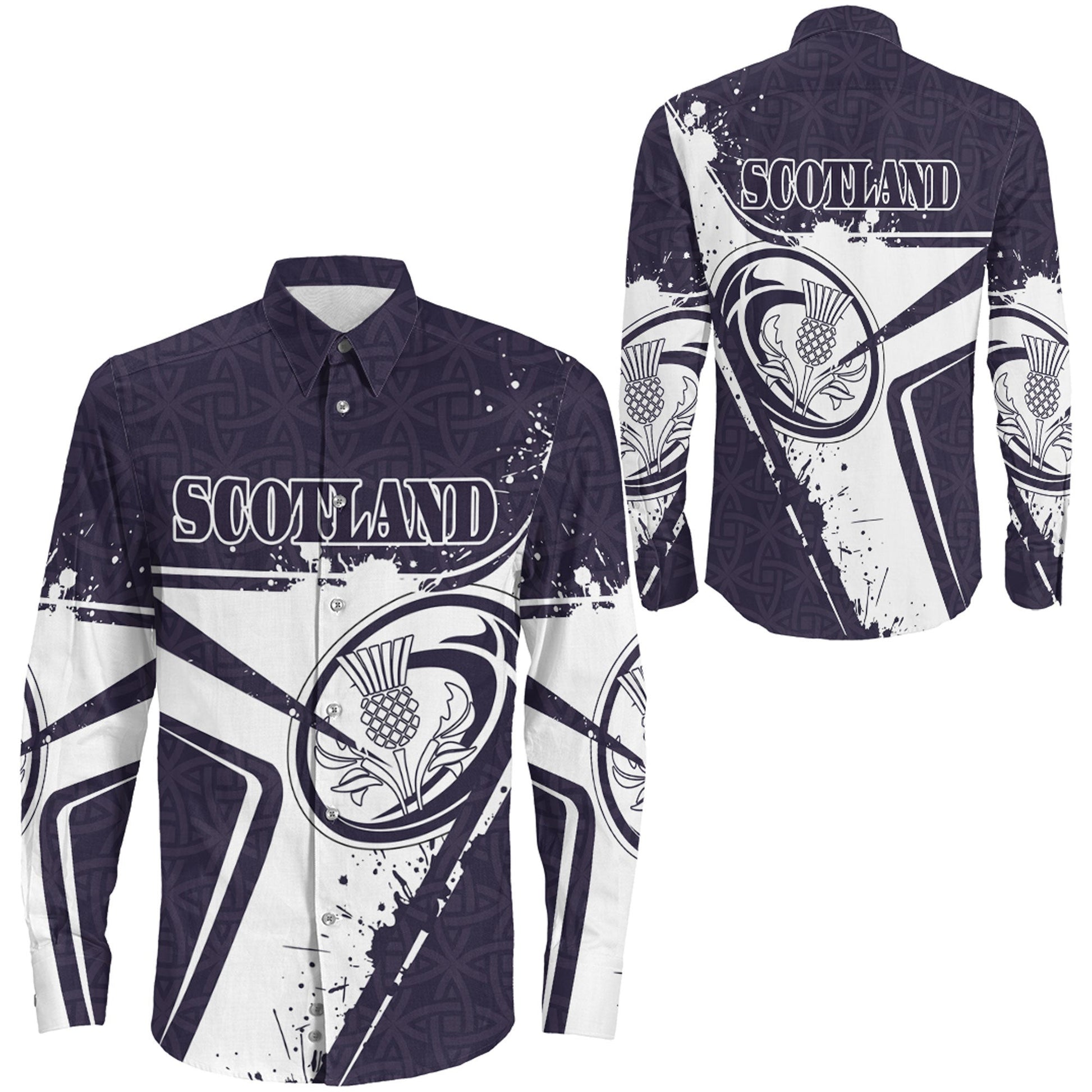 Long Sleeve Button Shirt Scotland Rugby Scottish Rugby