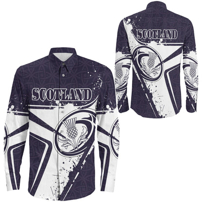 Long Sleeve Button Shirt Scotland Rugby Scottish Rugby