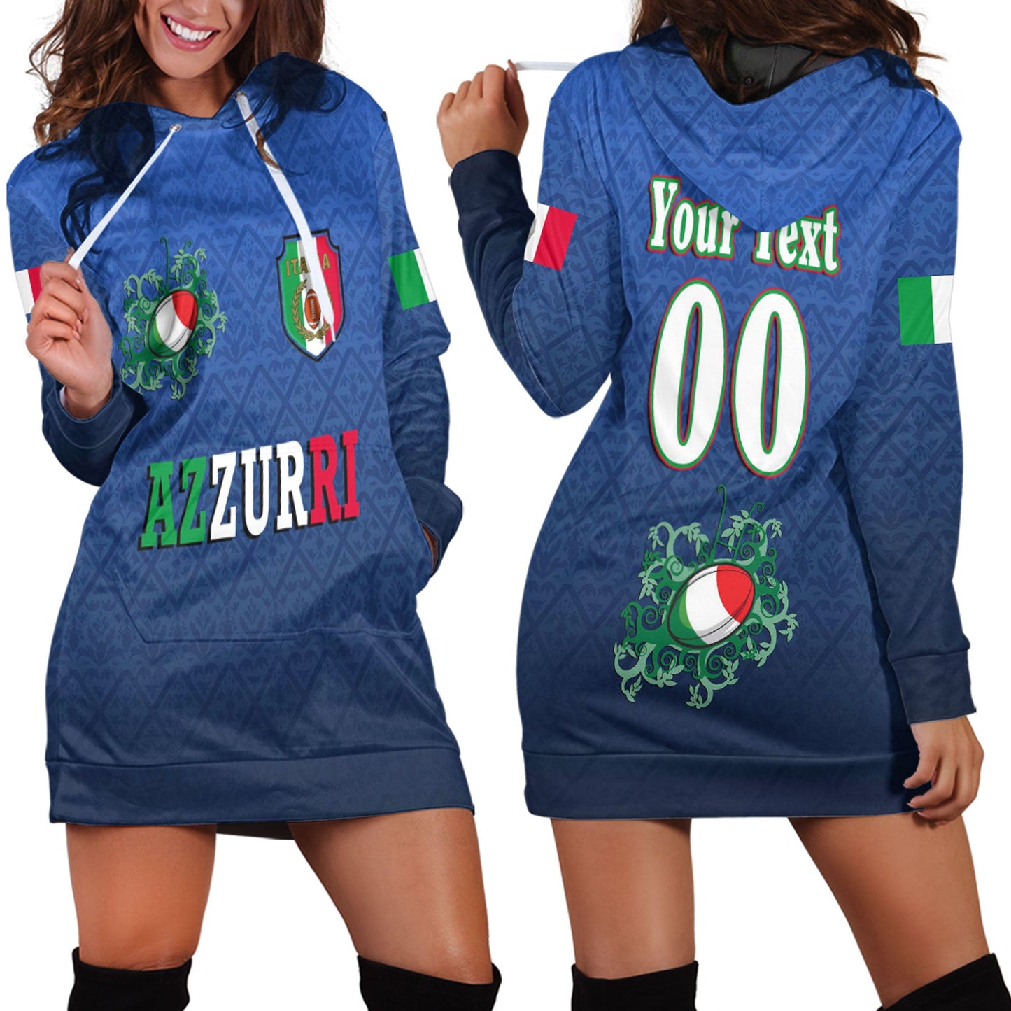 Hoodie Dress Custom Italy Rugby