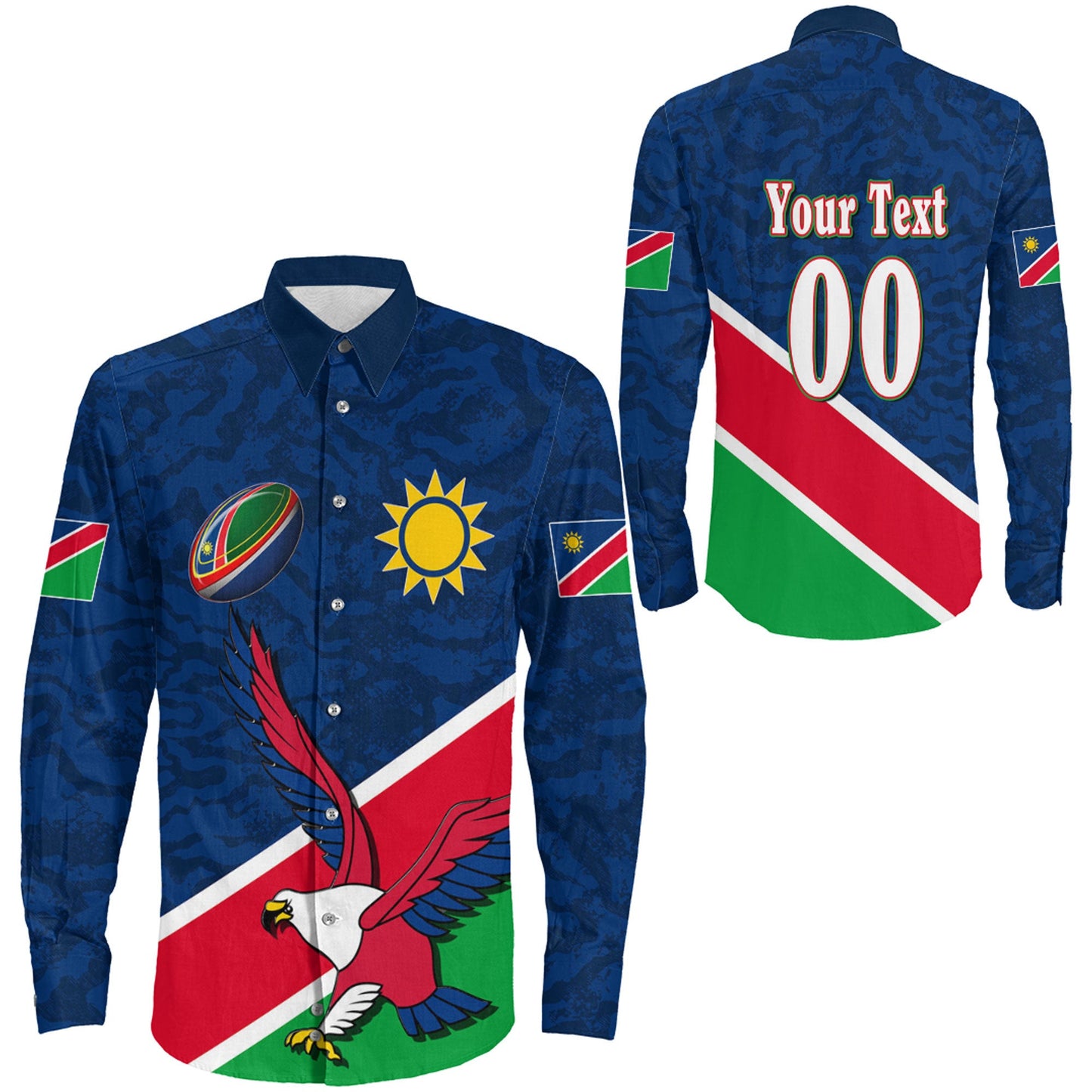 Long Sleeve Button Shirt  Custom Namibia Rugby