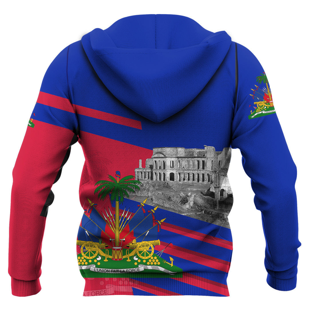 Hoodie Haiti Famous Places Haiti Coat Of Arms Printed Hoodie