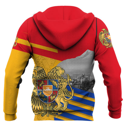 Hoodie Armenia Famous Places Armenia Coat Of Arms Unisex Printed Zip Hoodie